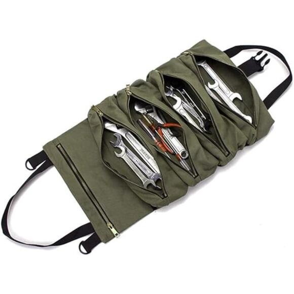 Super Roll Tool Roll,Multi-Purpose Roll Up Tool Bag, Wrench Roll,Canvas Tool - Picture 7 of 7
